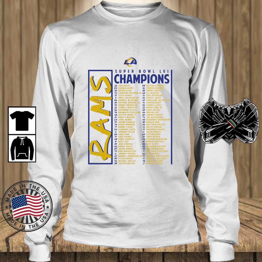 Los Angeles Rams Super Bowl LVI Champions players names shirt, hoodie,  sweater, long sleeve and tank top