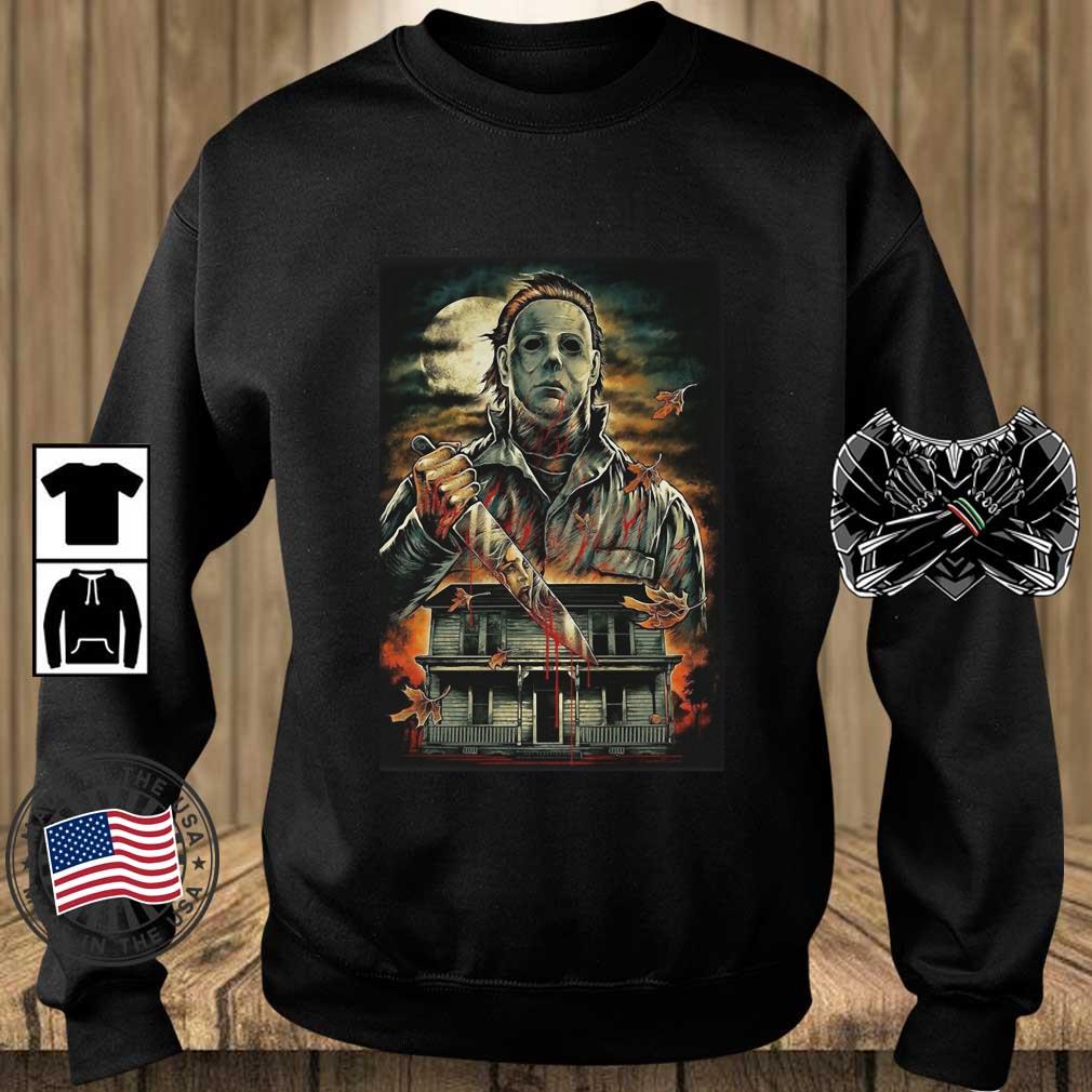 Halloween Michael Myers Holding Knife Fire 2022 Shirt