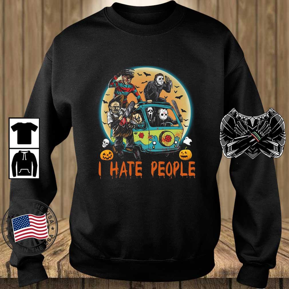 Horror Movie Characters Car Peaceful Driving I Hate People Halloween Shirt