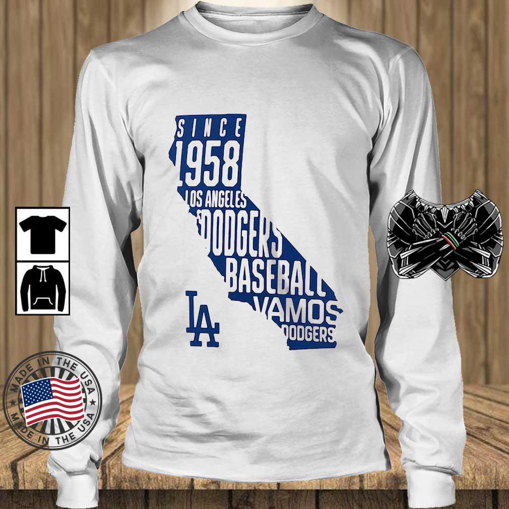 Los Angeles Dodgers Baseball Vamos Dodgers Since 1958 Map Shirt