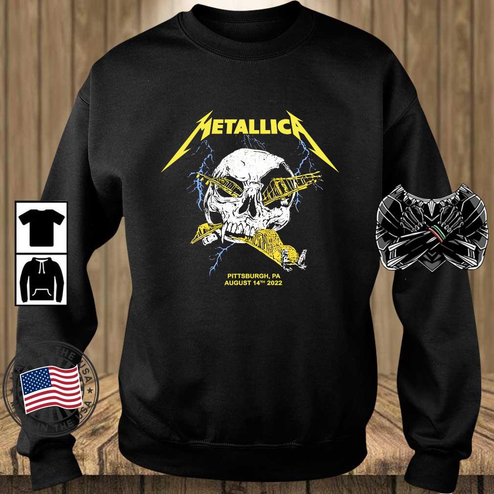 Official Metallica 2022 Concert Event Pittsburgh Pa Pnc Park August 14th Authentic T-Shirt