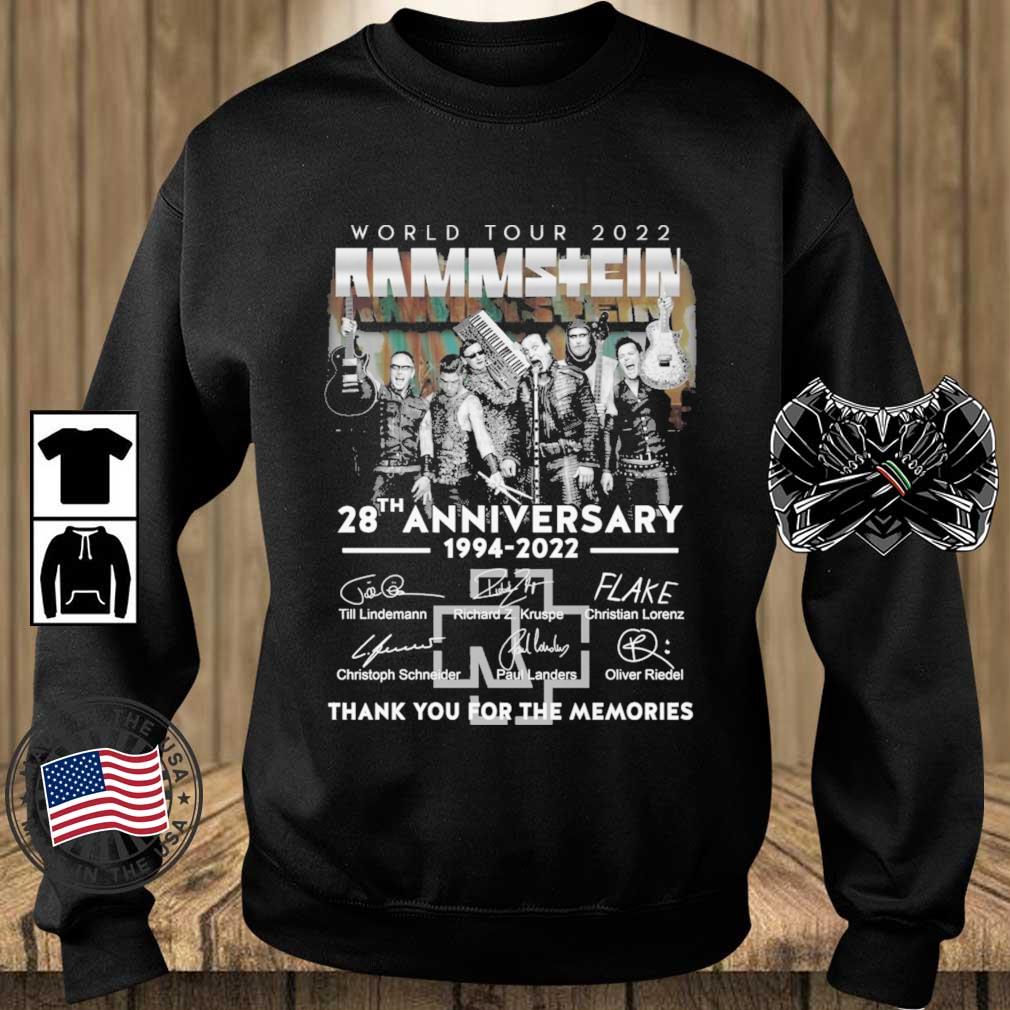 World Tour 2022 Rammstein 28th Anniversary 1994-2022 Thank You For The Memories Signatures shirt