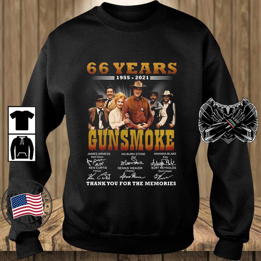 66 Years 1955 2021 Gunsmoke Signatures Thank you For The Memories Shirt