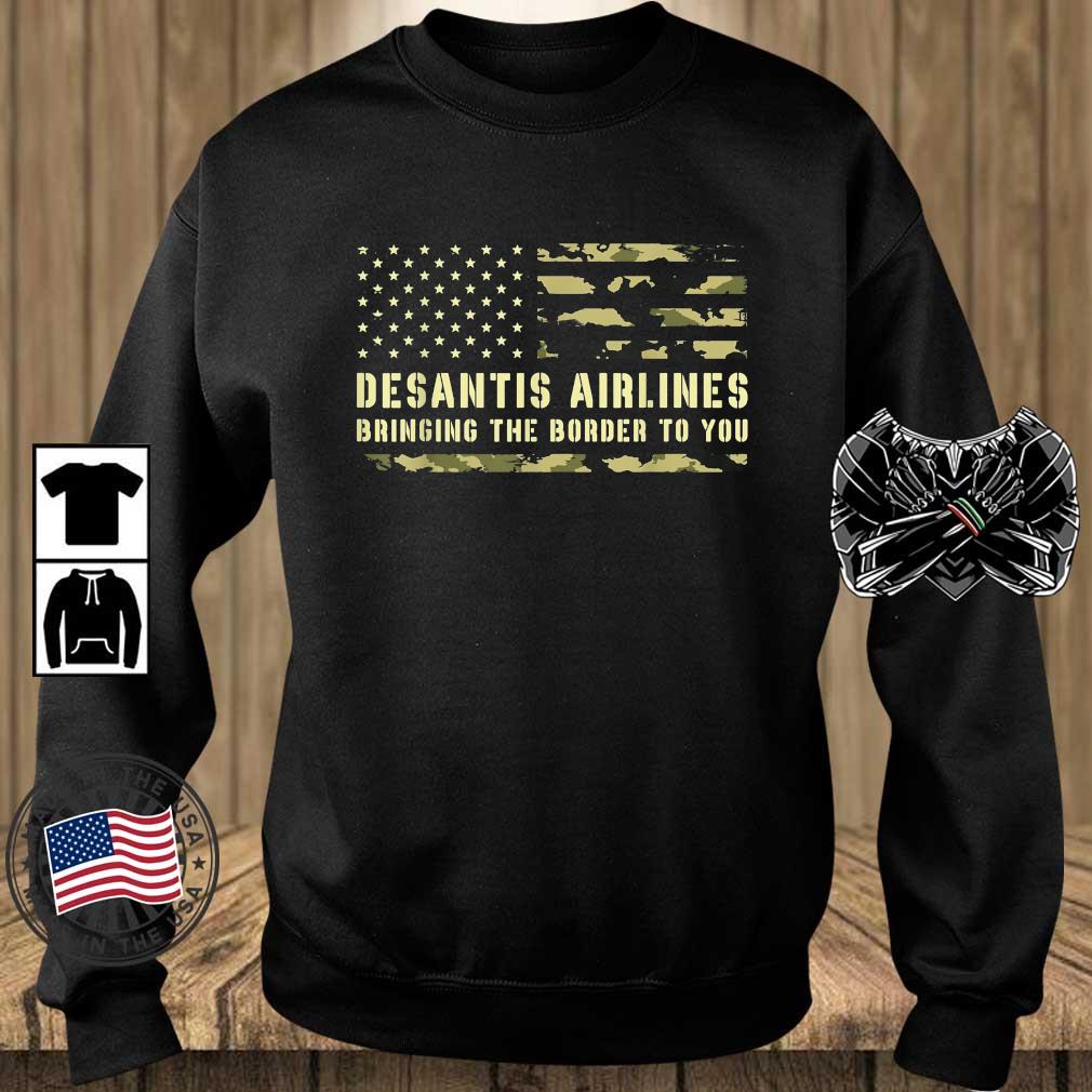 DeSantis Airlines Bringing The Border To You USA Camo Flag T-Shirt
