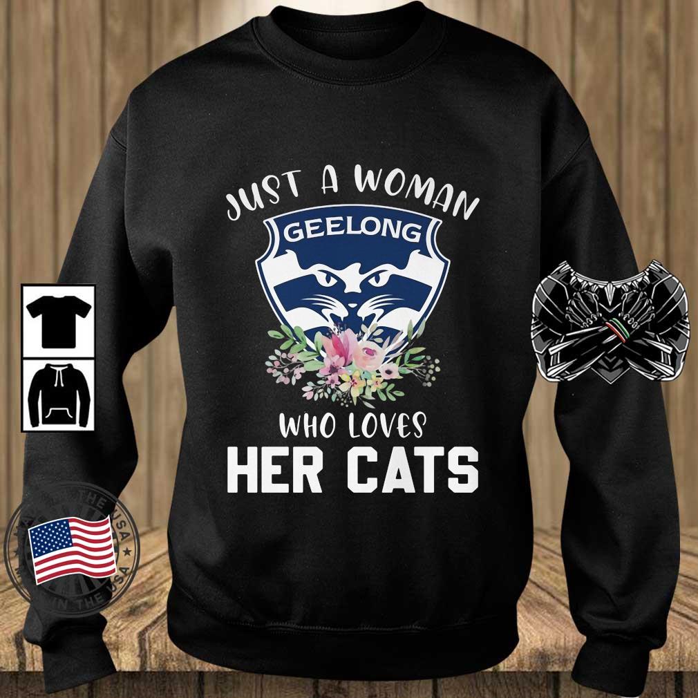 Just A Woman Who Loves Her Geelong Cats Flower shirt