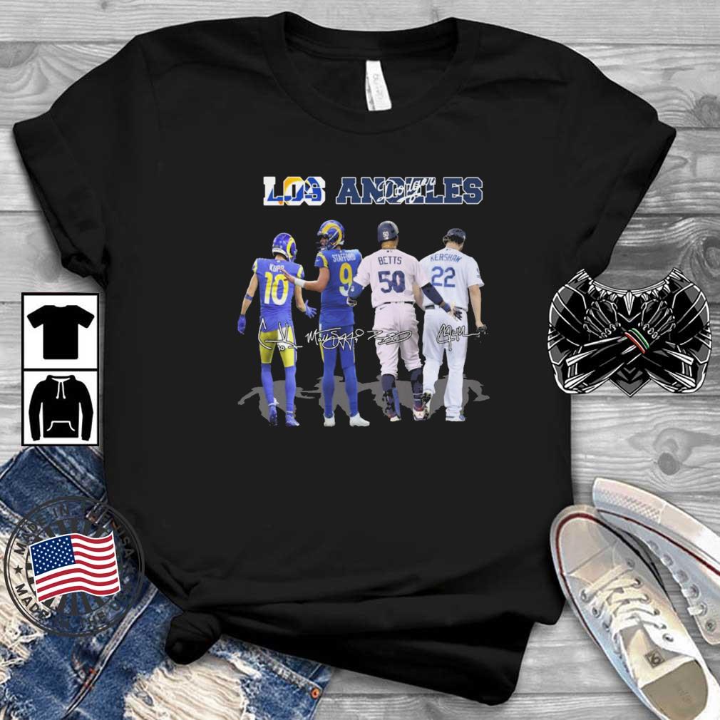 Los Angeles Sports Los Angles Rams And Los Angeles Dodgers Kupp Stafford Betts And Kershaw Signatures shirt