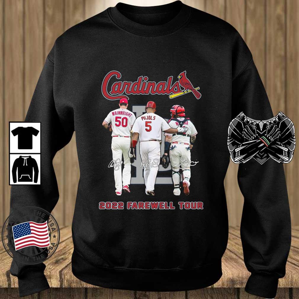 Official St Louis Cardinals Adam Wainwright Albert Pujols And Yadier Molina 2022 Farewell Tour Signatures T-Shirt