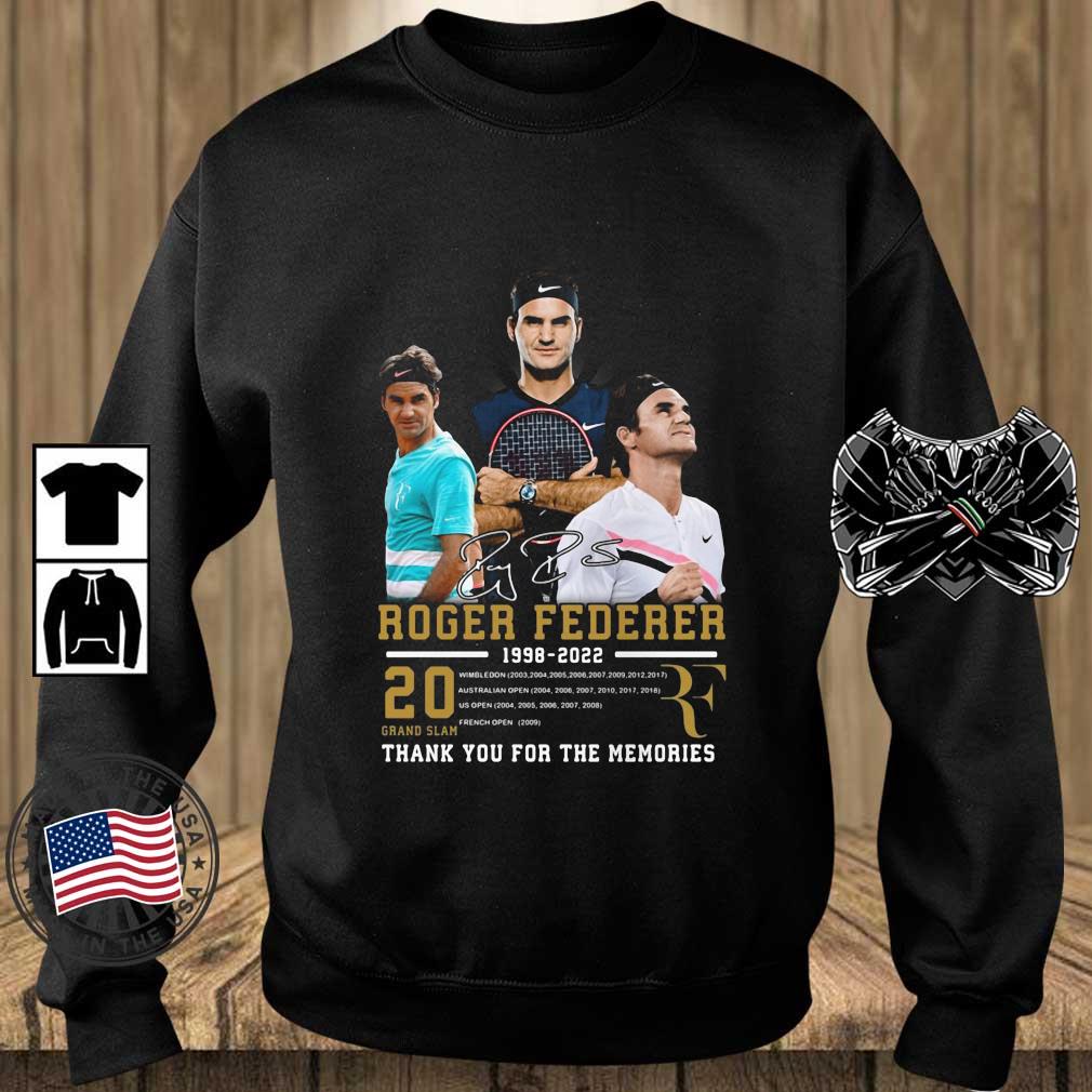 Roger Federer 1998 2022 20 Grand Slam Signature Thank You Shirt