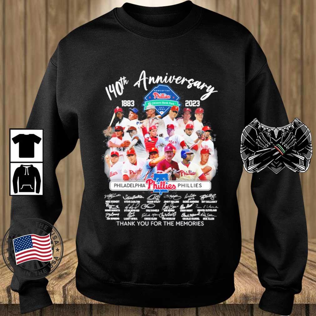 Philadelphia Phillies 140th Anniversary 1883-2023 Thank You For The Memories Signatures shirt