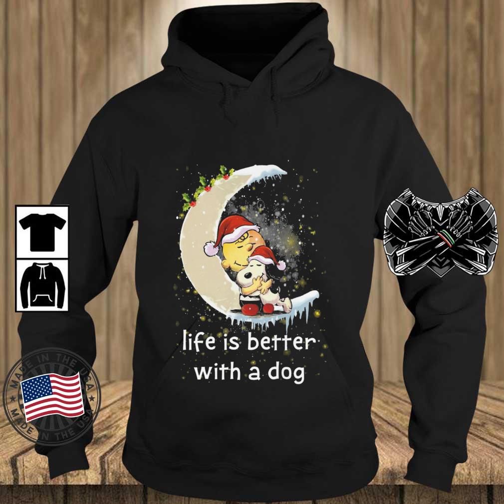 Santa Snoopy And Charlie Brown Life Is Better With A Dog Christmas s Teechalla hoodie den