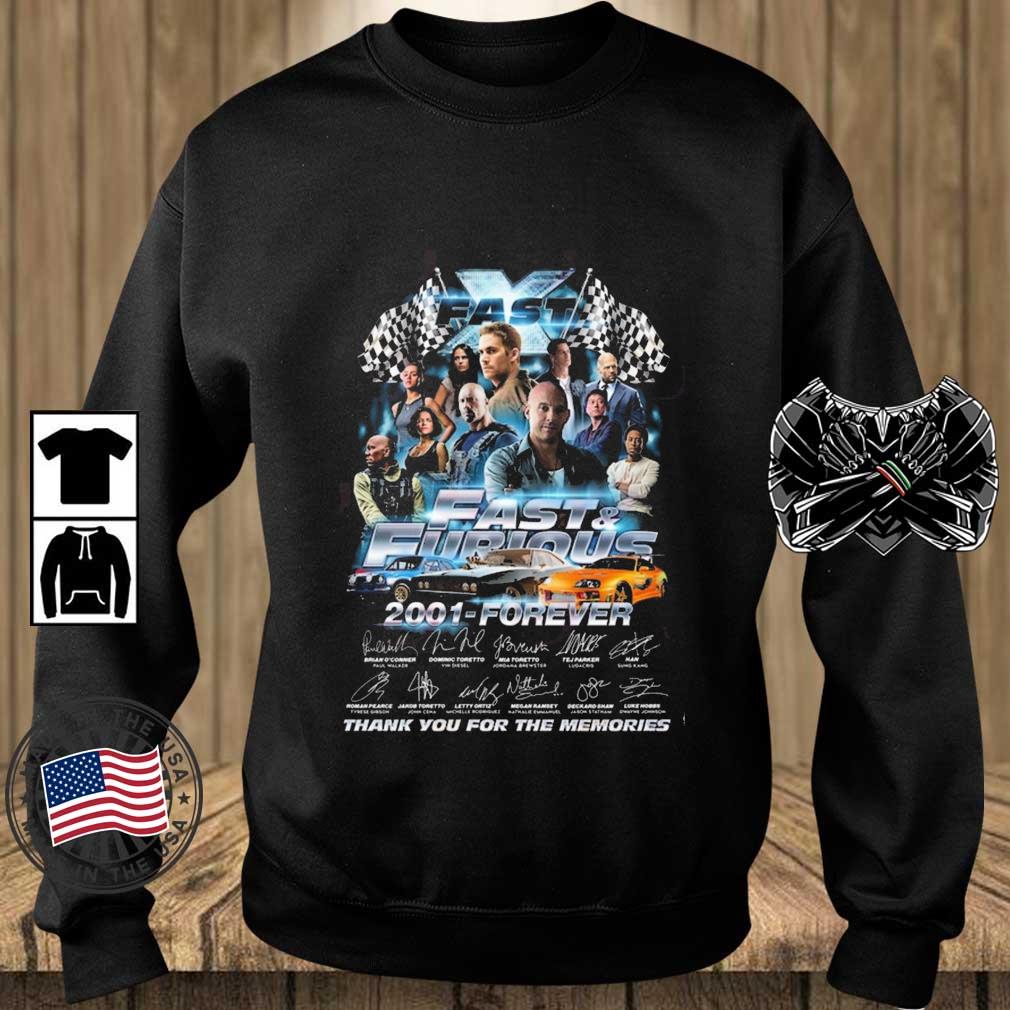 Fast Furious 2001-Forever Thank You For The Memories Signatures Shirt