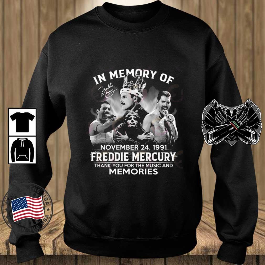 In Memory Of November 24, 1991 Freddie Mercury Thank You For The Music And Memories shirt