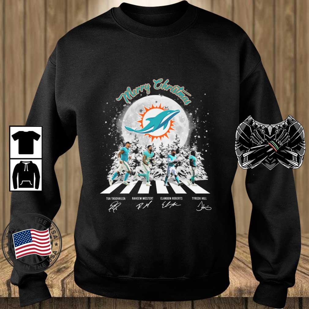 Miami Dolphins Abbey Road Merry Christmas 2022 Signatures sweatshirt