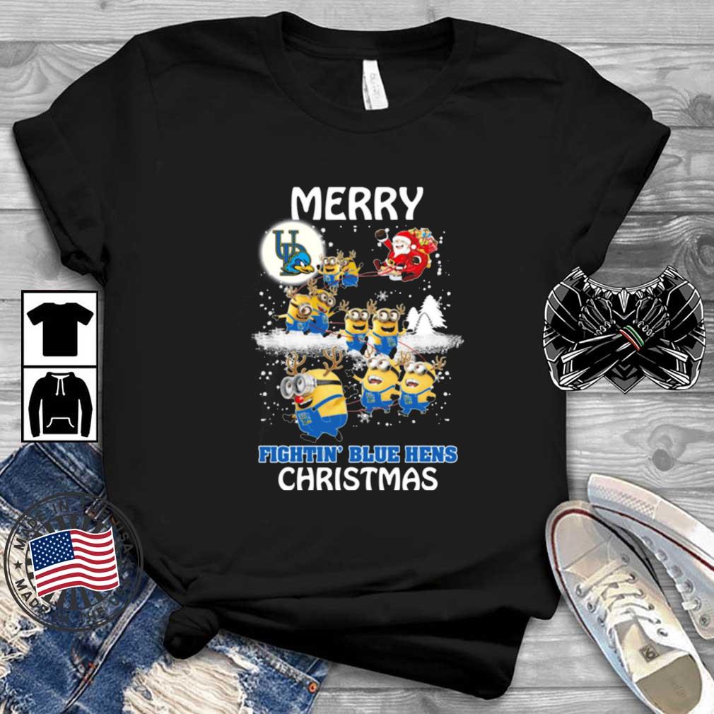 Minion Delaware Fightin Blue Hens Merry Christmas sweater