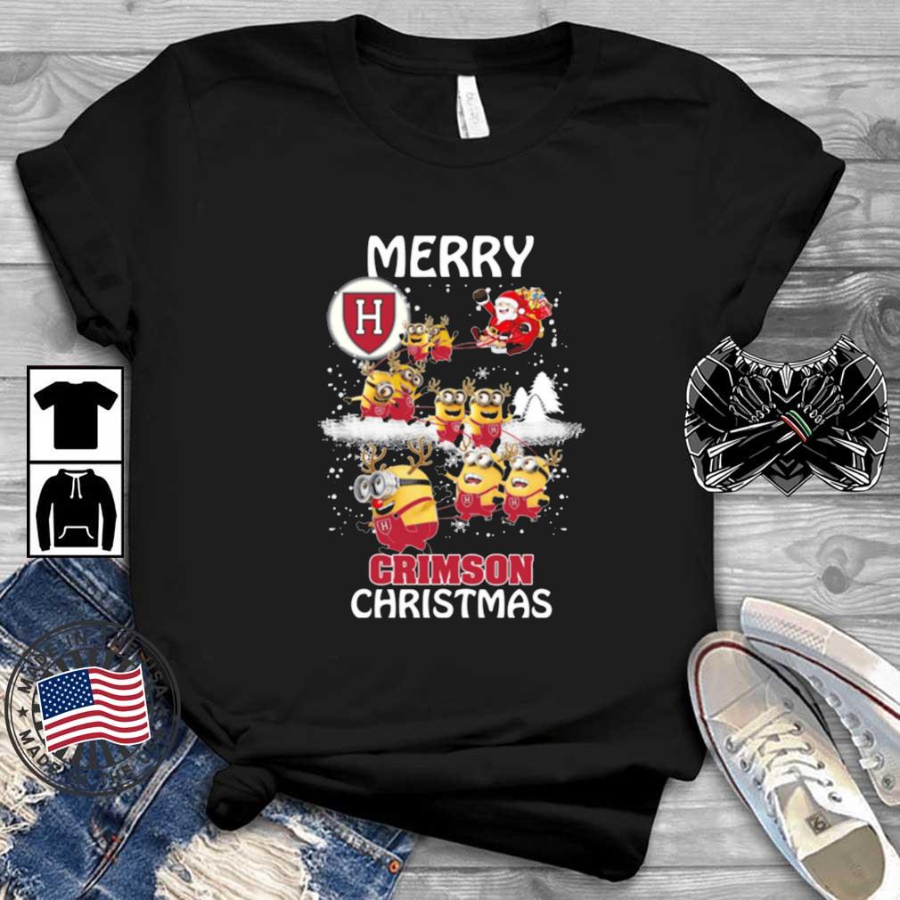 Minion Harvard Crimson Ugly Merry Christmas sweater