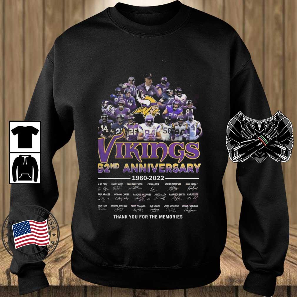 Minnesota Vikings 62nd Anniversary 1960-2022 Thank You For The Memories Signatures shirt