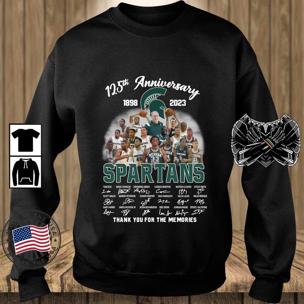 Official Michigan State Spartans 125th anniversary 1898-2023 thank you for the memories signatures shirt