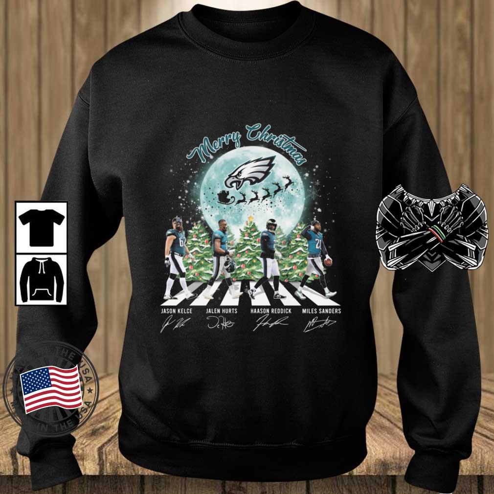 Philadelphia Eagles Abbey Road Merry Christmas 2022 Signatures sweatshirt