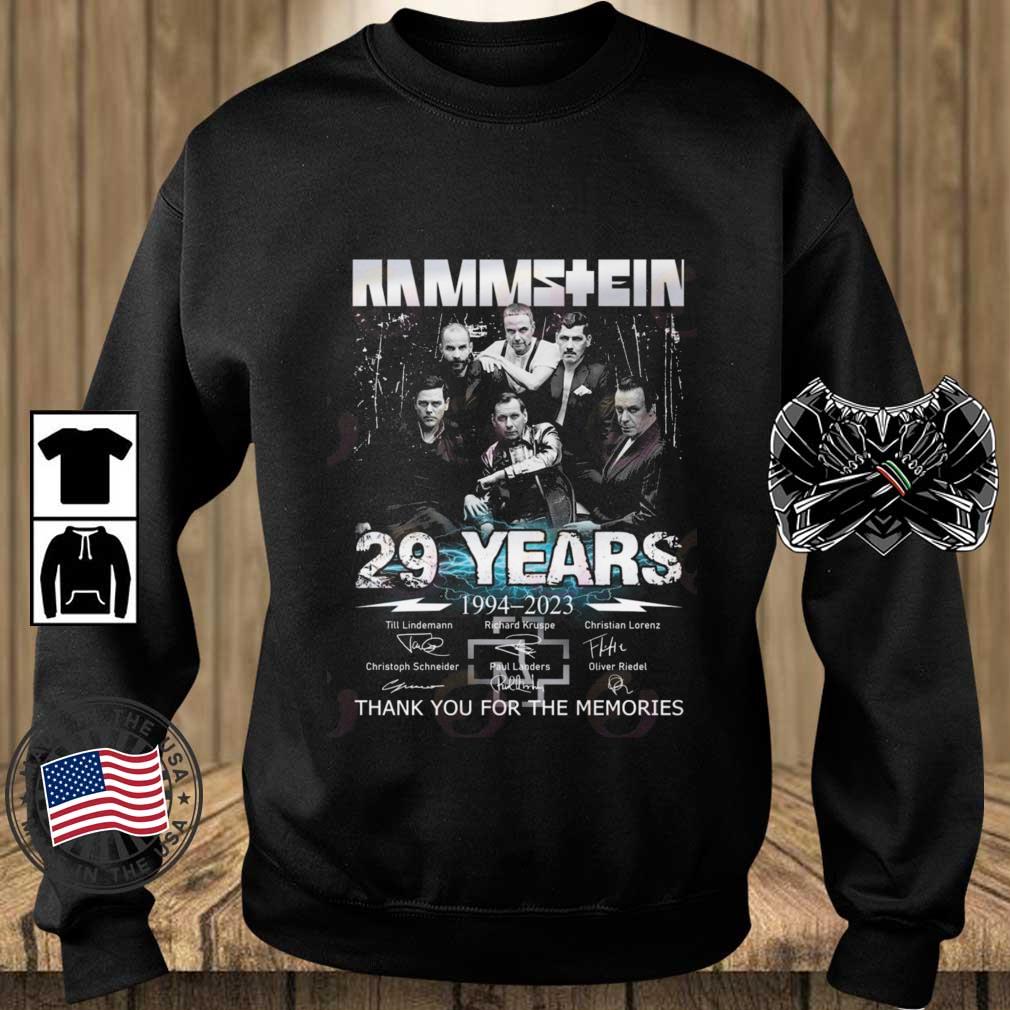 Rammstein 29 Years Of 1994-2023 Thank You For The Memories Signatures shirt