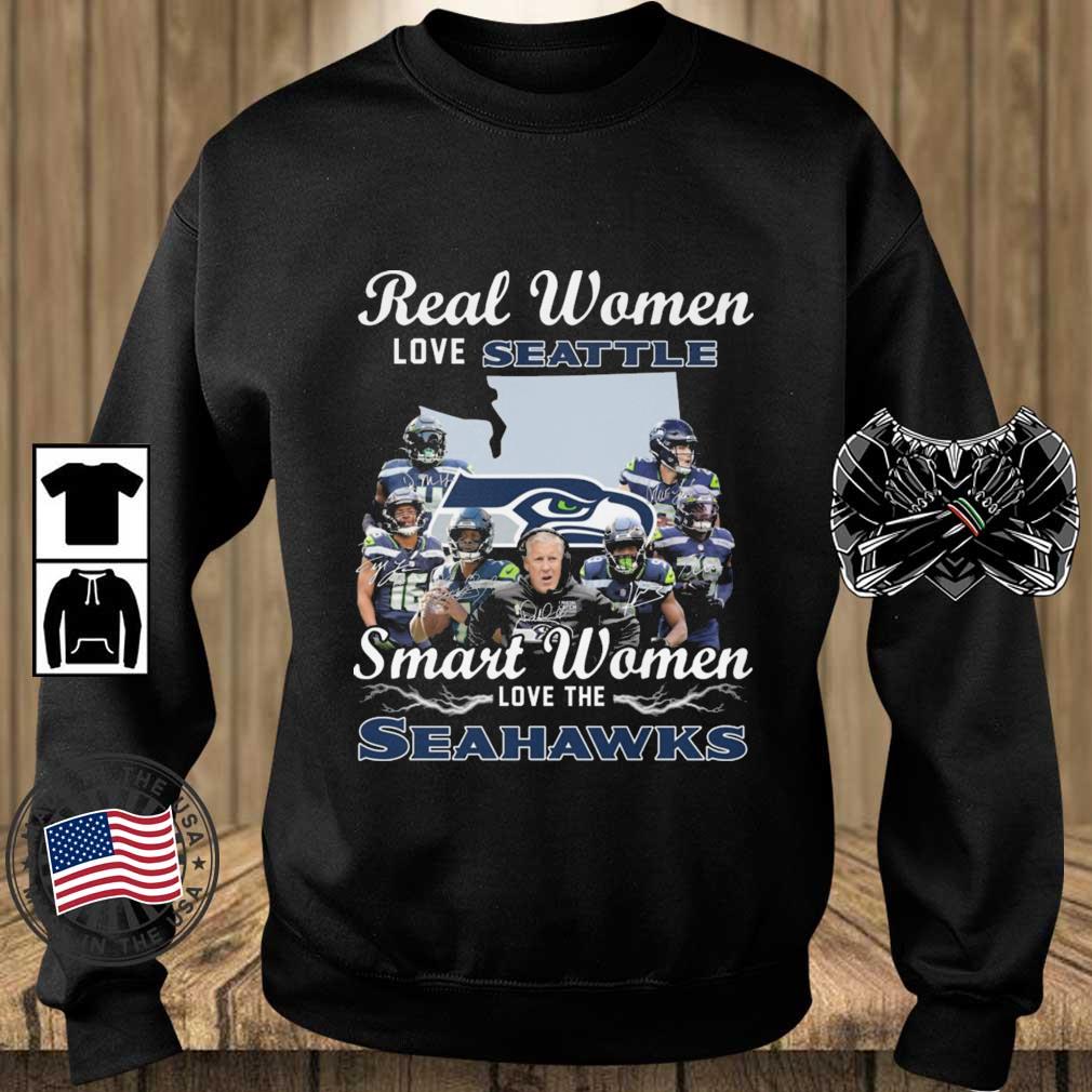 Real Women Love seattle Smart Women Love The Seahawks Signatures t-shirt