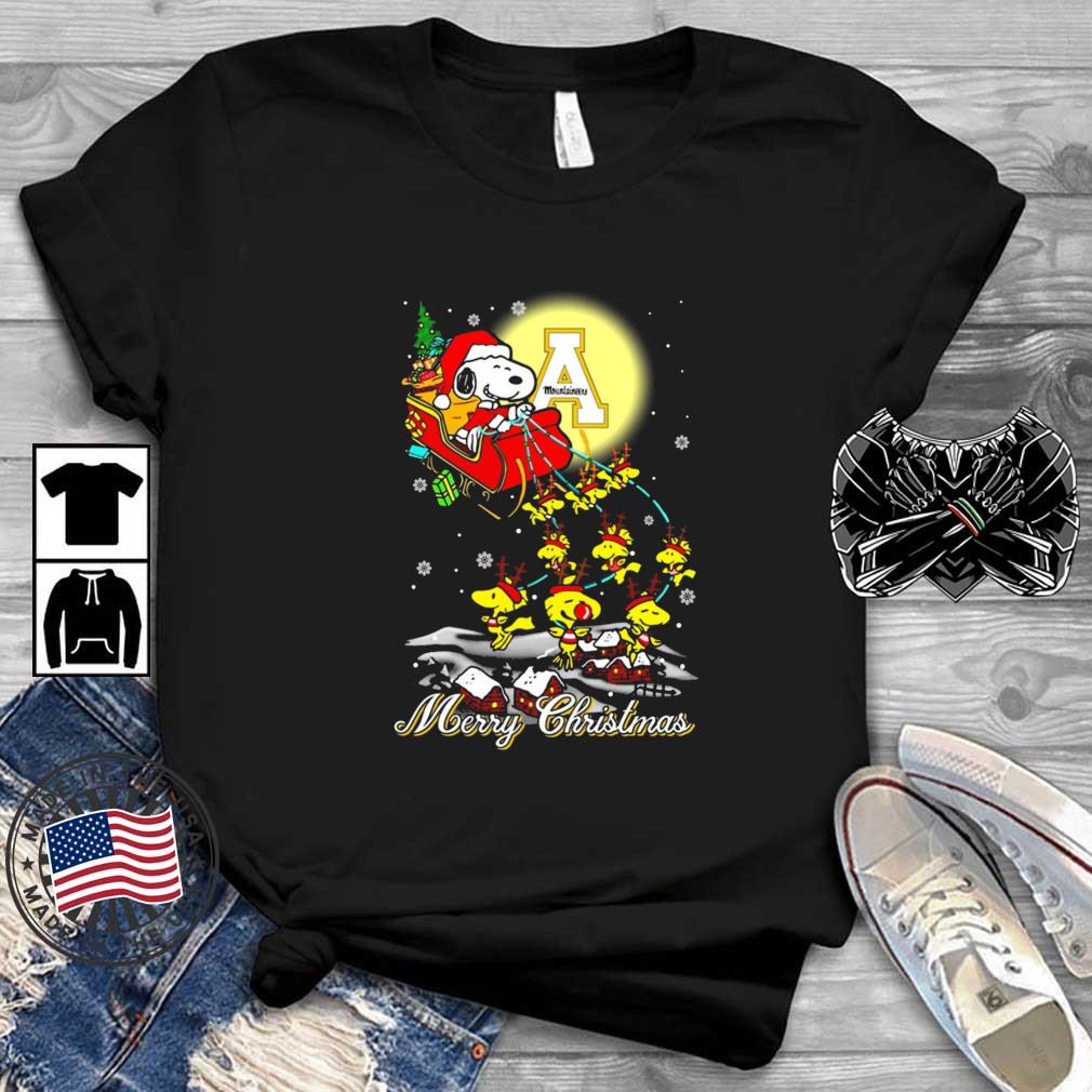 Santa Snoopy And Woodstock Appalachian State Mountaineers Ugly Merry Christmas sweater