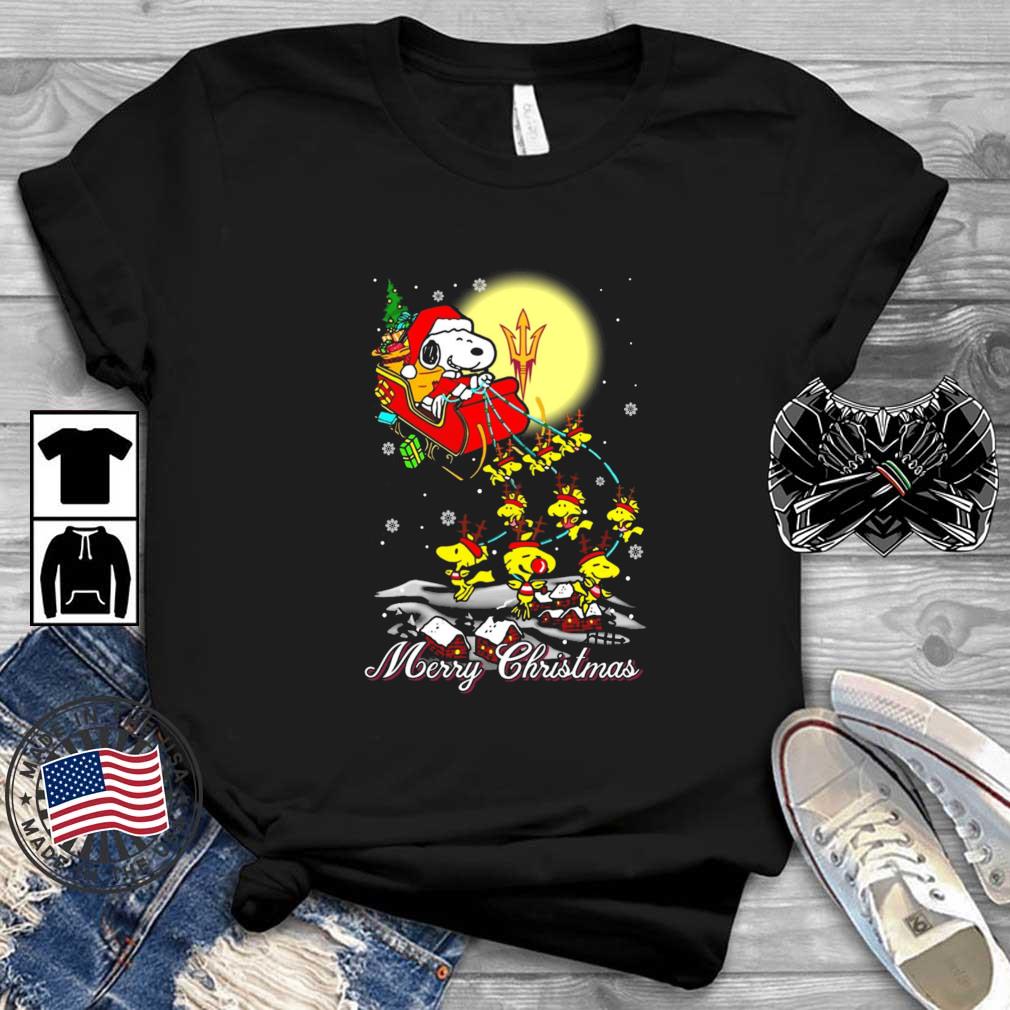 Santa Snoopy And Woodstock Arizona State Sun Devils Ugly Merry Christmas sweater