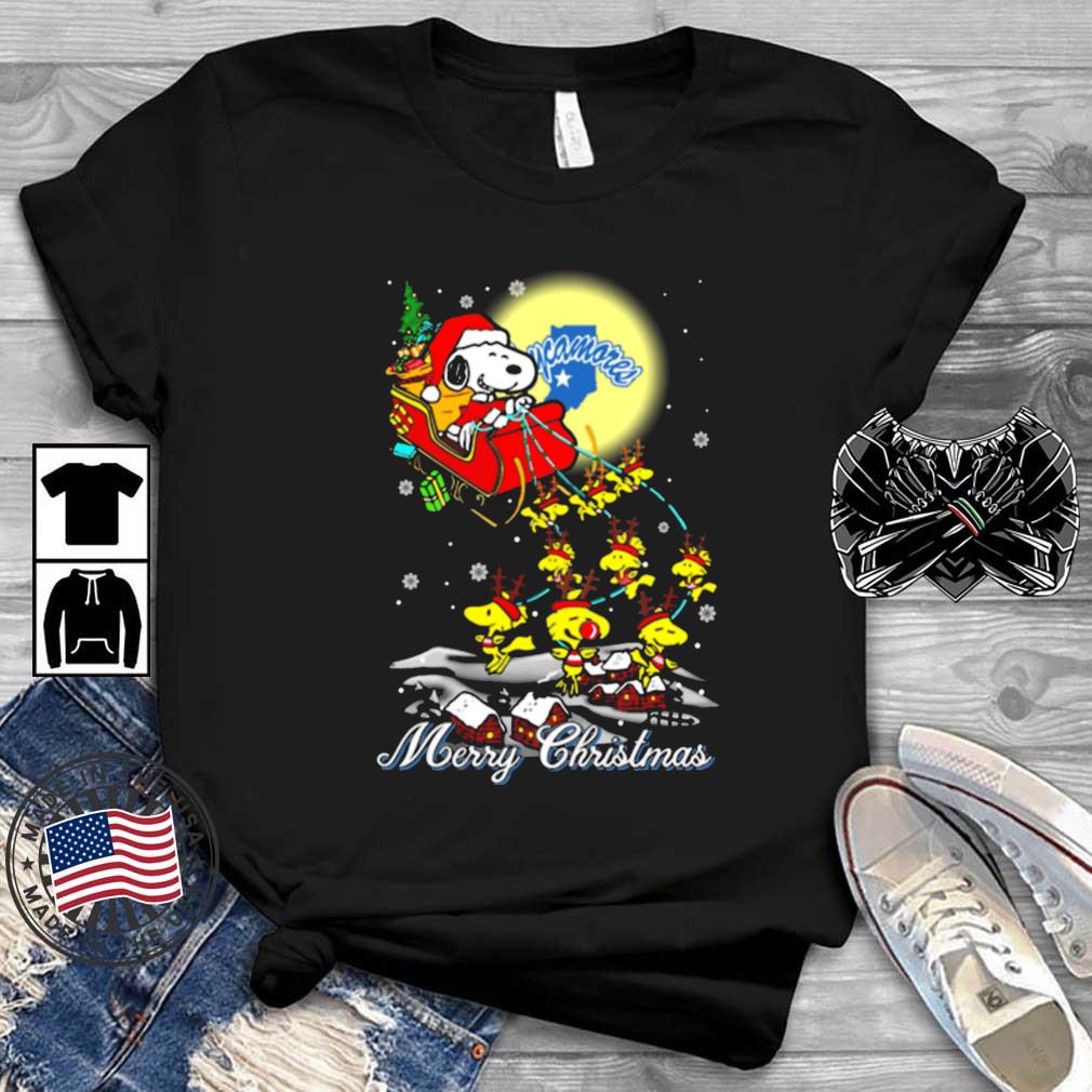 Santa Snoopy And Woodstock Indiana State Sycamores Ugly Merry Christmas sweater