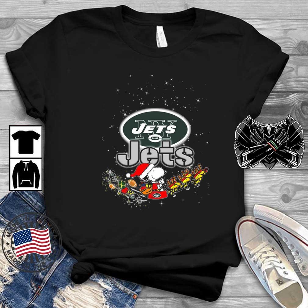Santa Snoopy Riders Woodstock Merry Christmas New York Jets Sweater