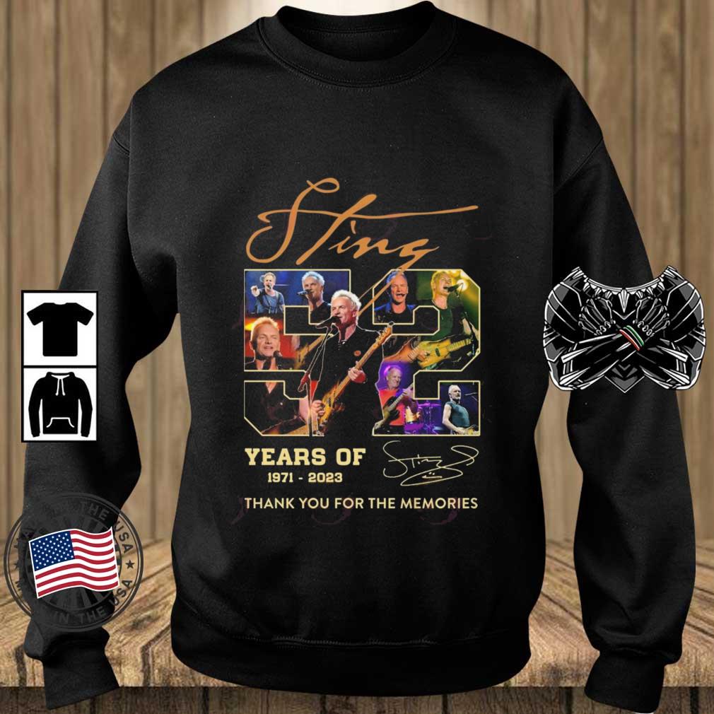 Sting 52 Years Of 1971-2023 Thank You For The Memories Signature shirt