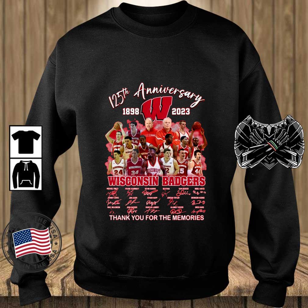 Wisconsin Badgers 125th Anniversary 1898-2023 Thank You For The Memories Signatures shirt