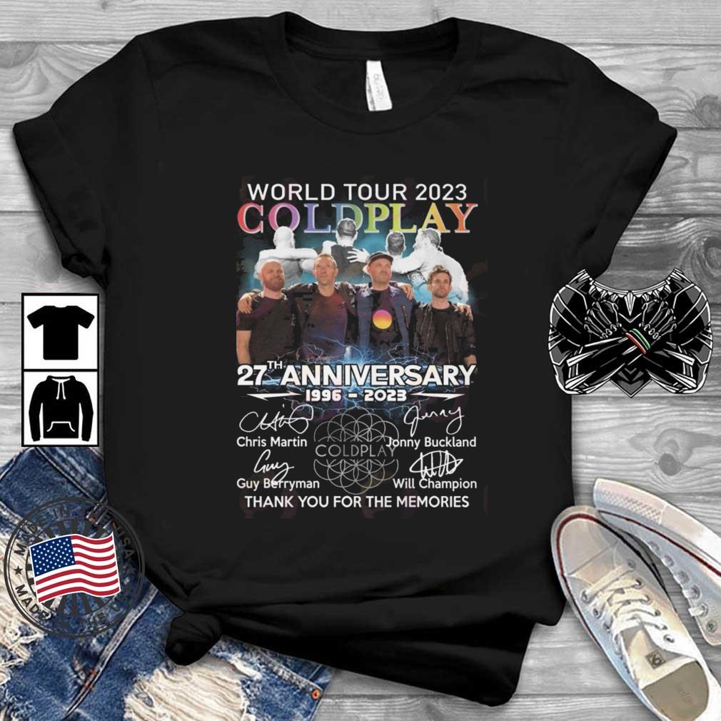 World Tour 2023 Coldplay 27th Anniversary 1996-2023 Thank You For The Memories Shirt