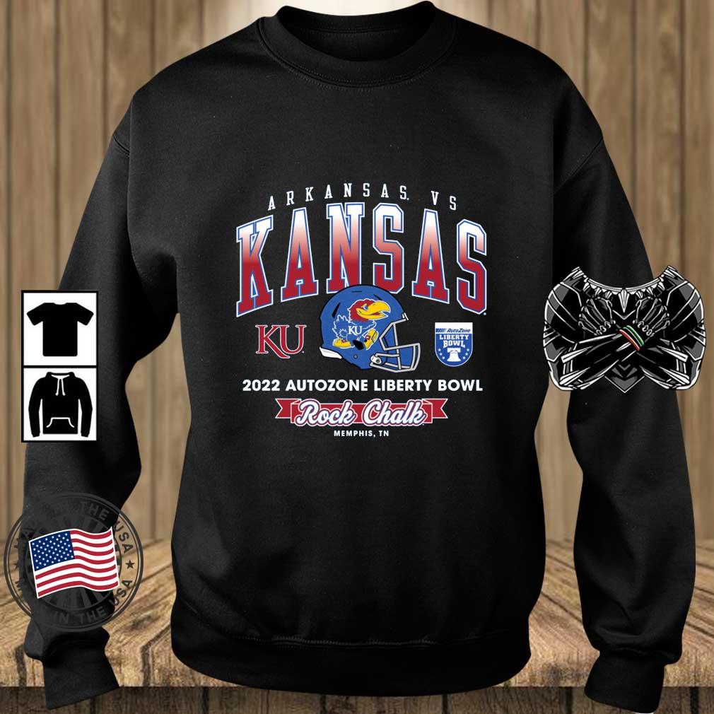 Arkansas Razorbacks Vs Kansas Jayhawks 2022 Autozone Liberty Bowl Rock Chalk shirt
