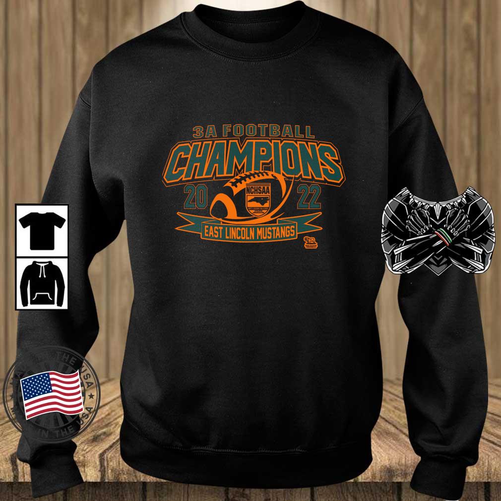 East Lincoln Mustangs 3a Football Champions 2022 shirt