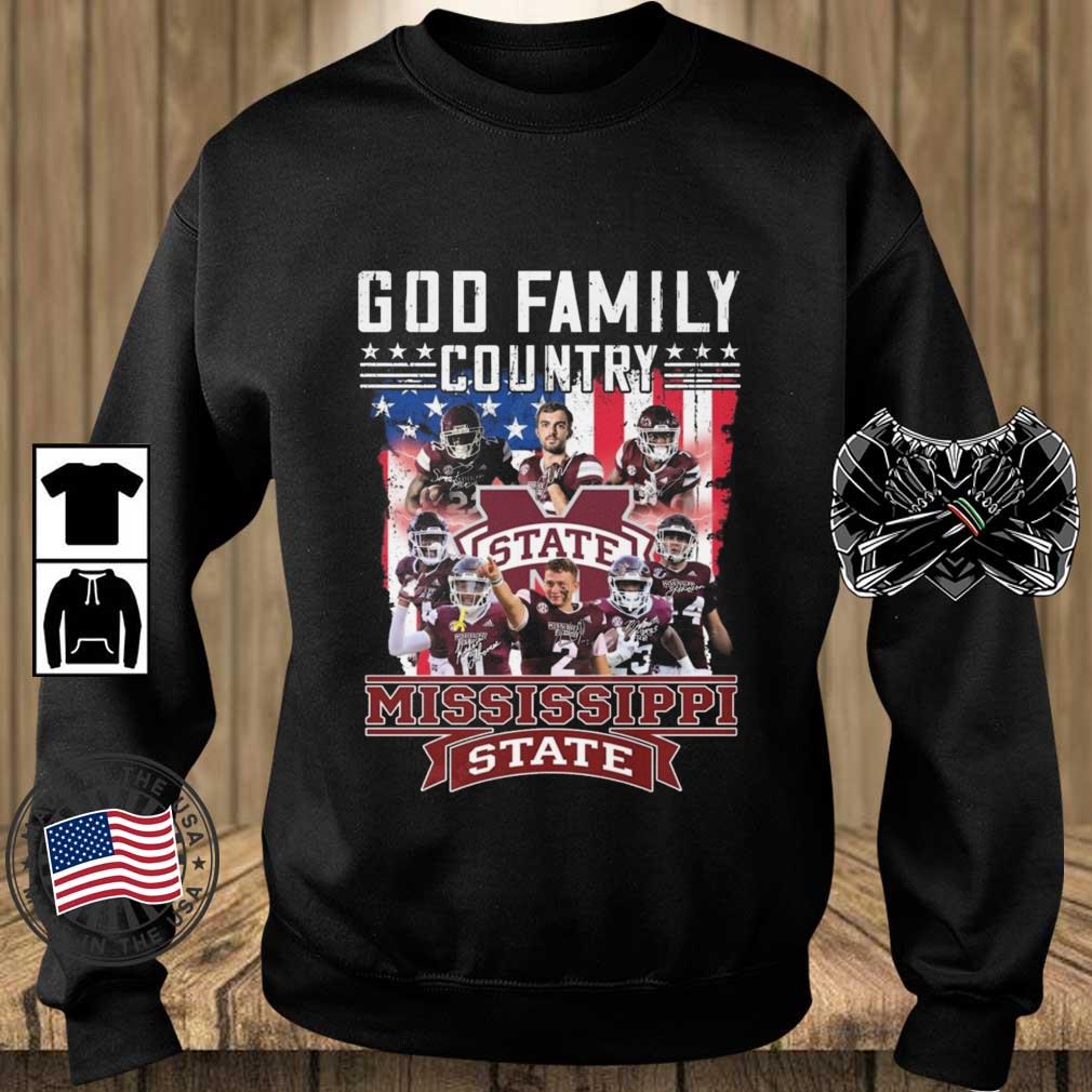 God Family Country Mississippi State Bulldogs Signatures shirt