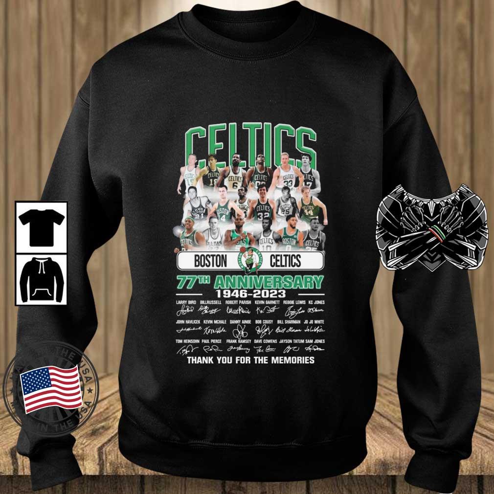 Hot Boston Celtics 77th Anniversary 1946-2023 Thank You For The Memories Signatures shirt