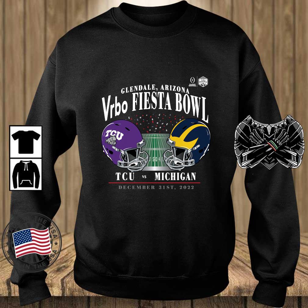 Michigan Wolverines Vs. Tcu Horned Frogs College Football Playoff 2022 Fiesta Bowl Matchup Old School T-shirt