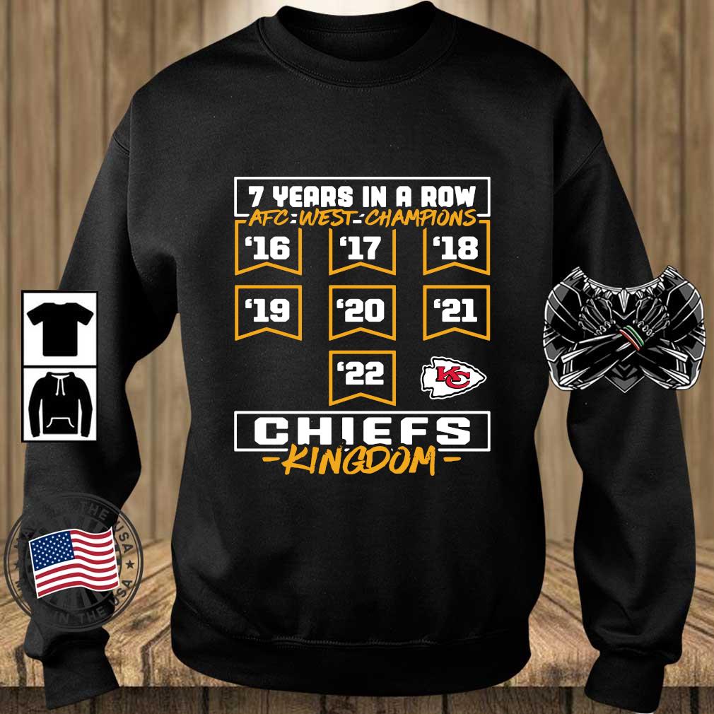 Official Kansas City Chiefs 7 Years In A Row AFC West Division Champions 2022 Sweatshirt