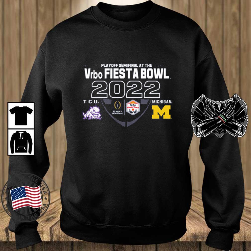 Official TCU Horned Frogs Vs Michigan Wolverines 2022 Playoff Semifinal At The Vrbo Fiesta Bowl shirt