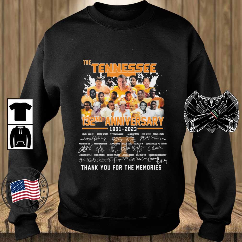 Official The Tennessee Volunteers 132nd Anniversary 1891-2023 Thank You For The Memories Signatures shirt