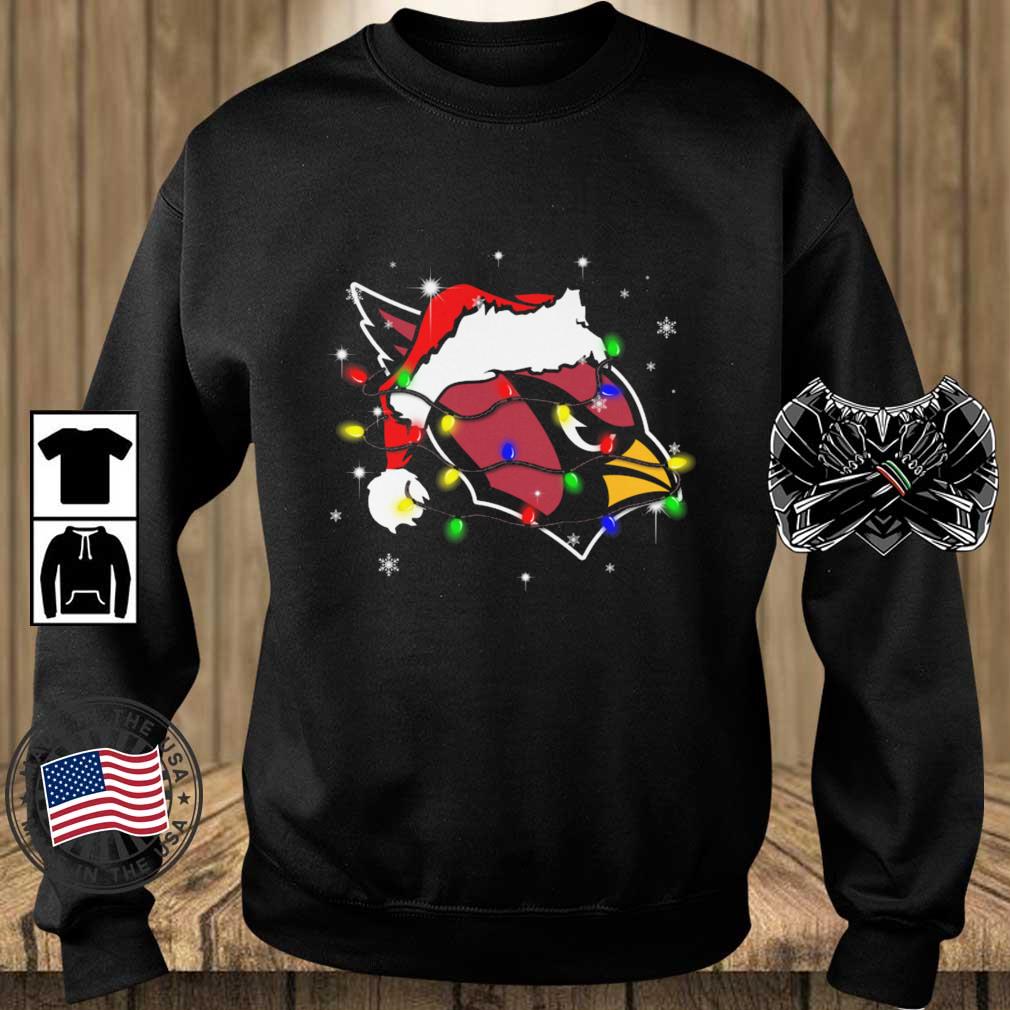 Santa Arizona Cardinals Logo Lights Christmas sweatshirt