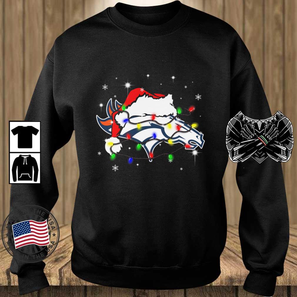 Santa Denver Broncos Logo Lights Christmas sweatshirt