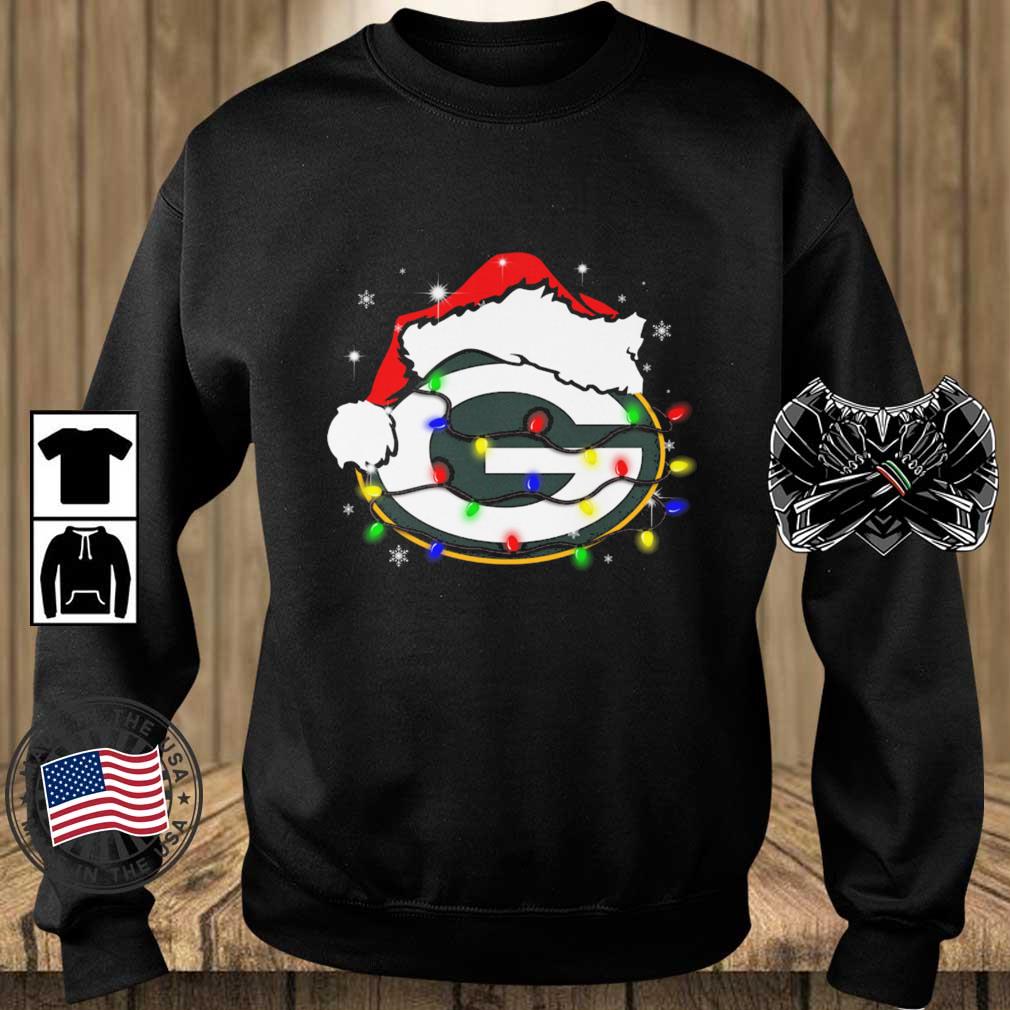 Santa Green Bay Packers Logo Lights Christmas sweatshirt