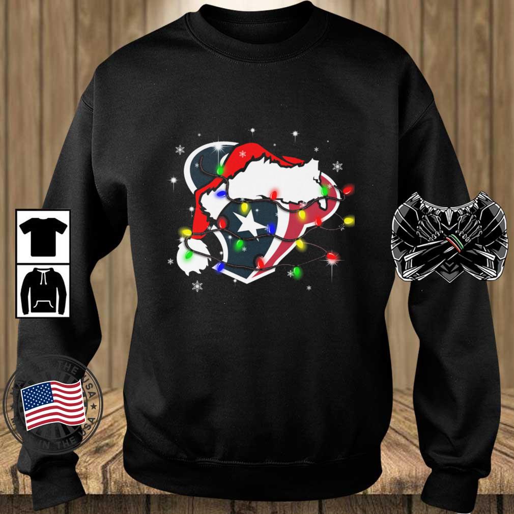 Santa Houston Texans Logo Lights Christmas sweatshirt