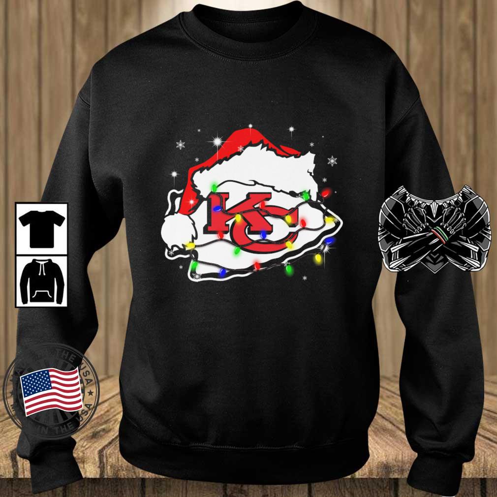 Santa Kansas City Chiefs Logo Lights Christmas sweatshirt