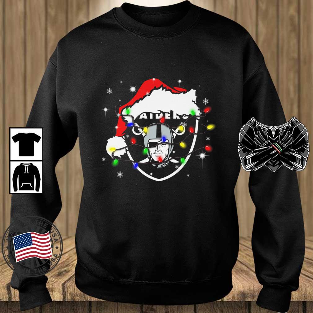 Santa Las Vegas Raiders Logo Lights Christmas sweatshirt