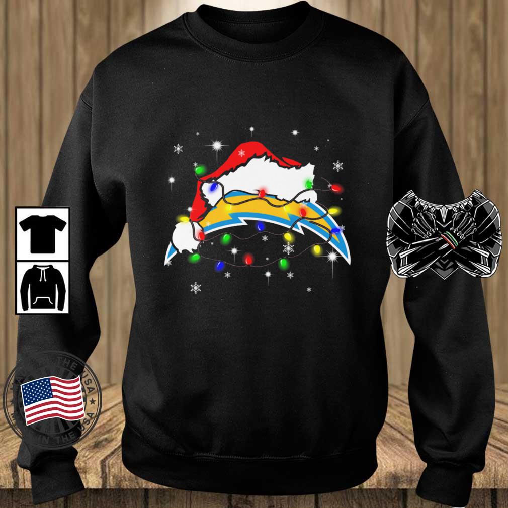 Santa Los Angeles Chargers Logo Lights Christmas sweatshirt