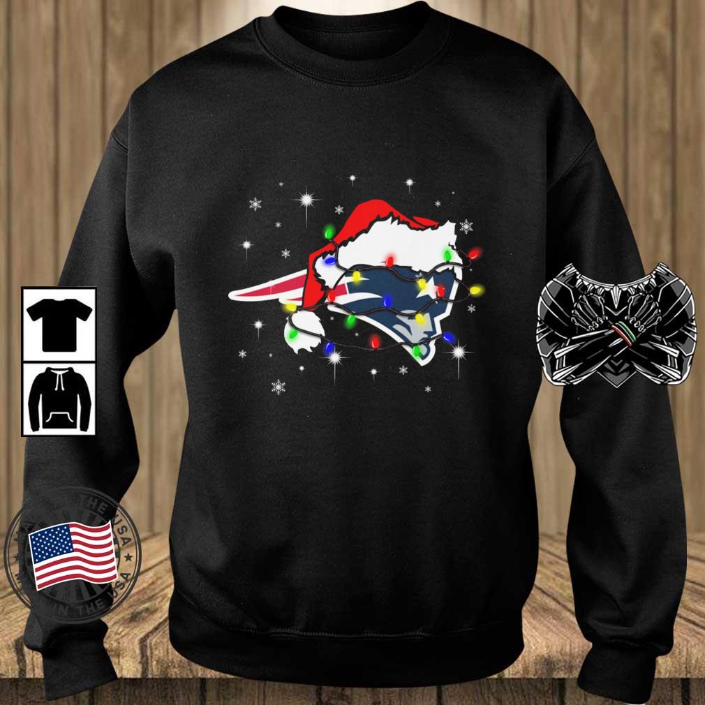 Santa New England Patriots Logo Lights Christmas sweatshirt