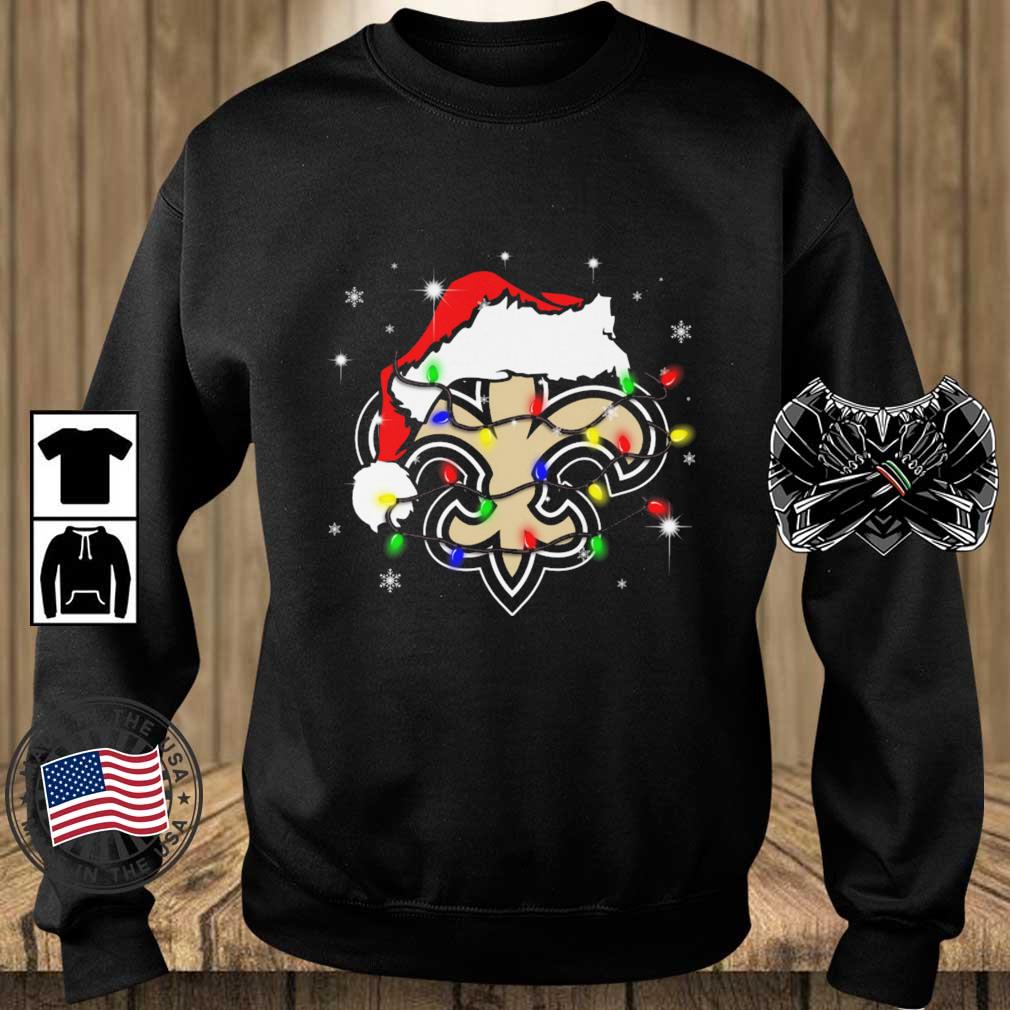 Santa New Orleans Saints Logo Lights Christmas sweatshirt