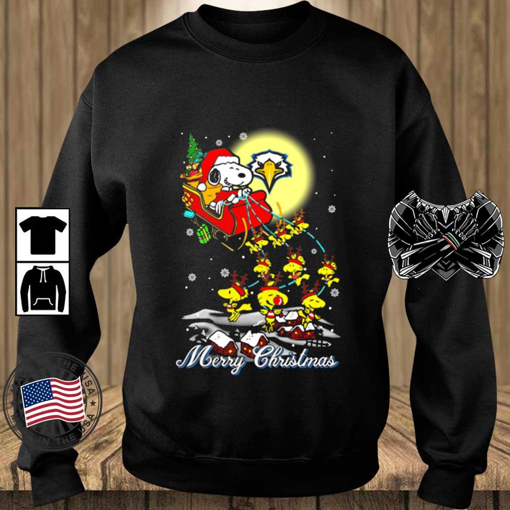 Santa Snoopy And Reindeer Woodstock Morehead State Eagles Merry Christmas sweater