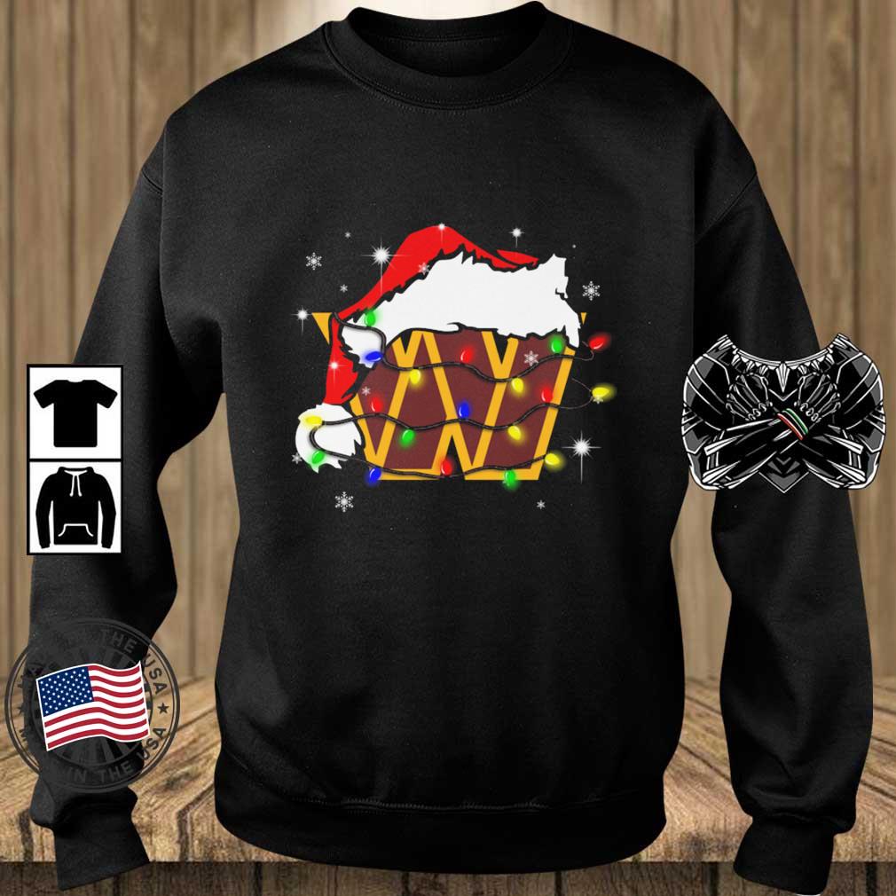 Santa Washington Commanders Logo Lights Christmas sweatshirt